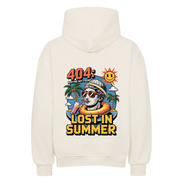 Oversized Hoodie ‚404 Lost in Summer‘ mit tropischem Print