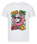 404 Lost in Summer Unisex T-Shirt – Bio-Baumwolle T-Shirt mit tropischem Design für Sommer-Fans