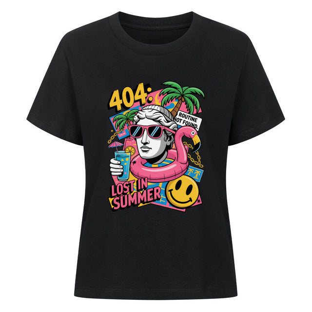 404 Lost in Summer Damen T-Shirt – Bio-Baumwolle T-Shirt mit tropischem Sommer-Design