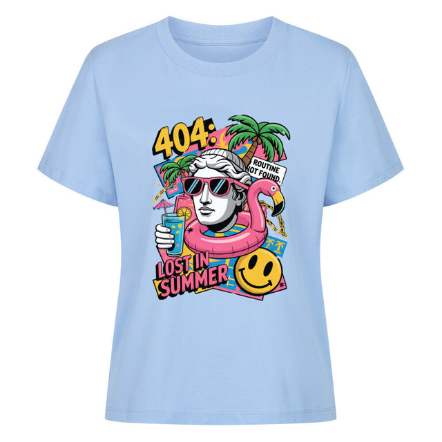 404 Lost in Summer Damen T-Shirt – Bio-Baumwolle T-Shirt mit tropischem Sommer-Design