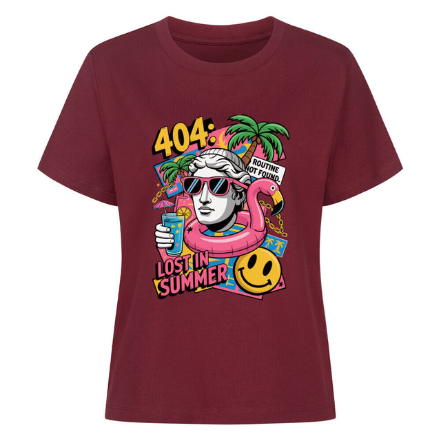 404 Lost in Summer Damen T-Shirt – Bio-Baumwolle T-Shirt mit tropischem Sommer-Design