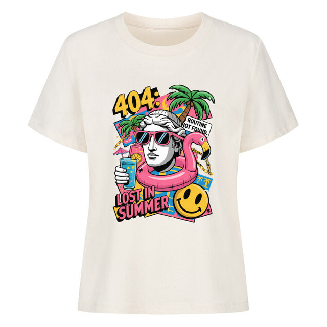 404 Lost in Summer Damen T-Shirt – Bio-Baumwolle T-Shirt mit tropischem Sommer-Design
