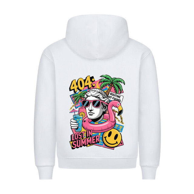 404 Lost in Summer Premium Hoodie – Unisex Sommer-Hoodie mit tropischem Print 