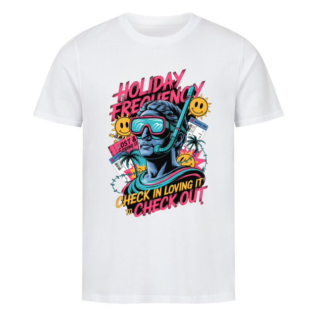 Holiday Frequency T-Shirt mit Retro-Urlaubsdesign| TeeTreeTrendz