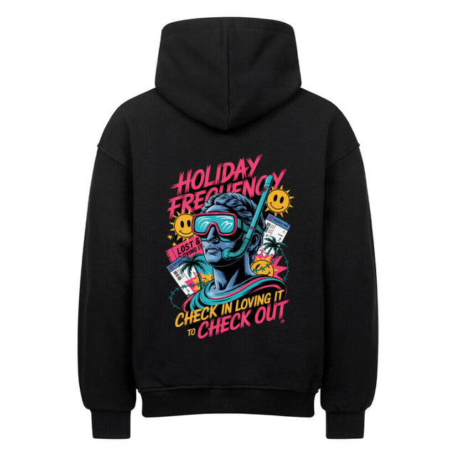 Holiday Frequency Hoodie - Retro-Urlaubsdesign auf 380 GSM Baumwolle