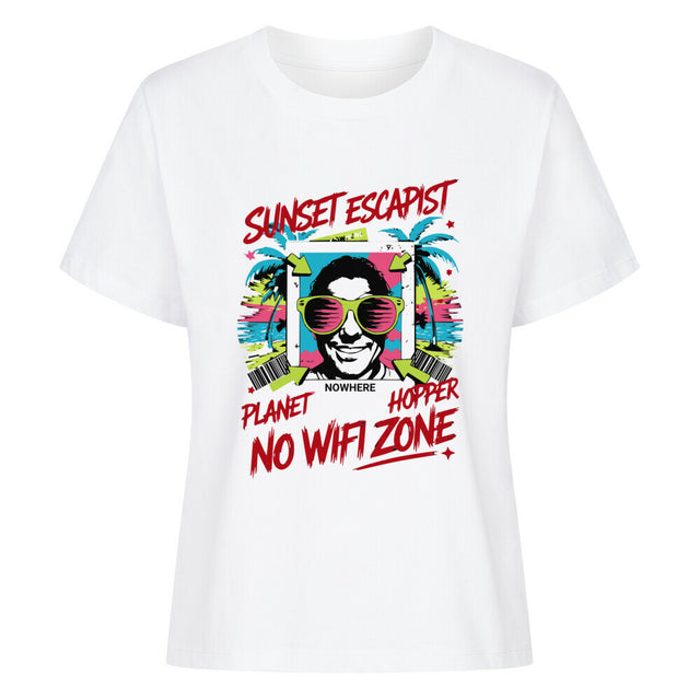 Sunset Escapist Damen T-Shirt aus Bio-Baumwolle mit Retro-Print | TeeTreeTrendz