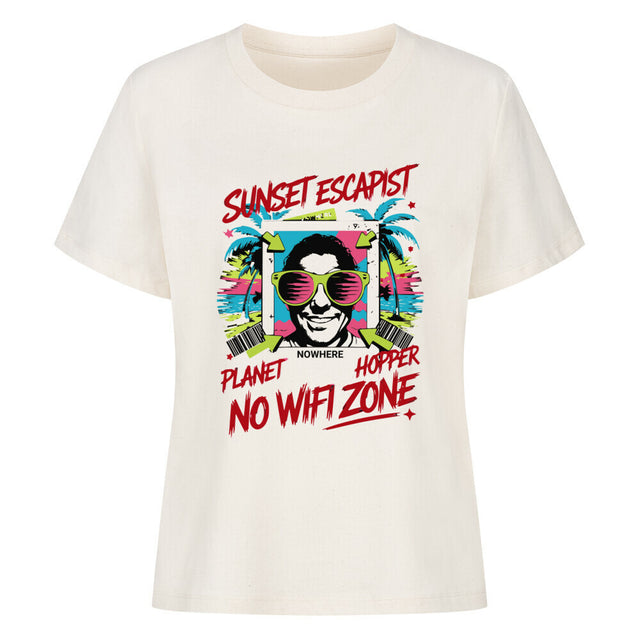 Sunset Escapist Damen T-Shirt aus Bio-Baumwolle mit Retro-Print | TeeTreeTrendz