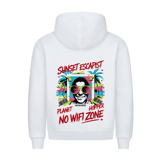 Sunset Escapist Premium Hoodie mit Retro-Print – TeeTreeTrendz