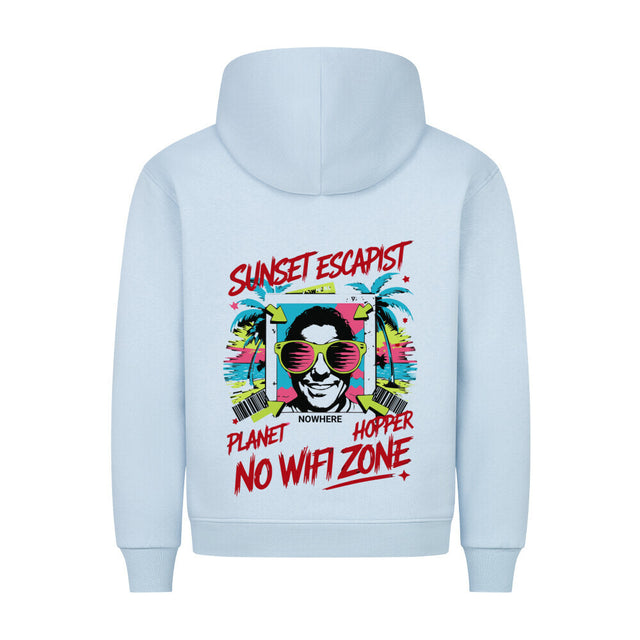 Sunset Escapist Premium Hoodie mit Retro-Print – TeeTreeTrendz