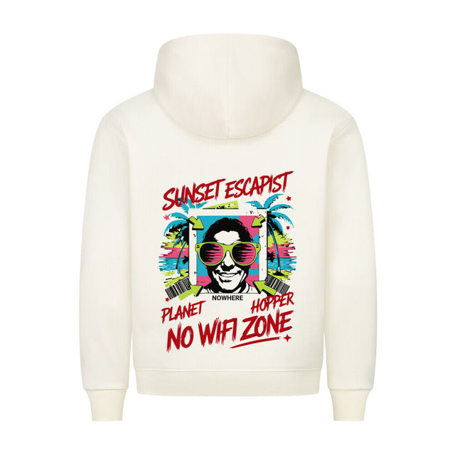 Sunset Escapist Premium Hoodie mit Retro-Print – TeeTreeTrendz