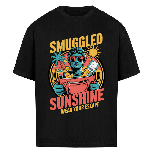 Smuggled Sunshine Oversized T-Shirt with Retro Tropical Design – TeeTreeTrendz