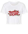 Tropical Escape Cropped Damen-Shirt with Hibiskus Design – TeeTreeTrendz