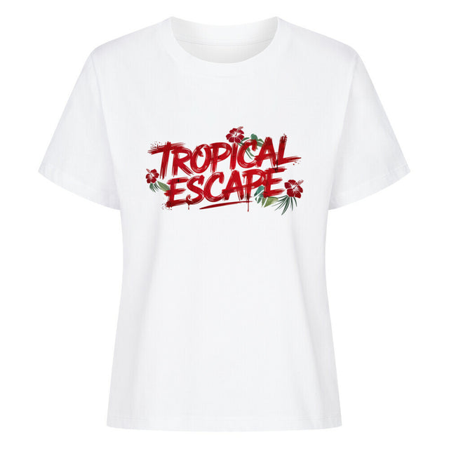 Tropical Escape Damen-Shirt with Hibiskus Design – TeeTreeTrendz