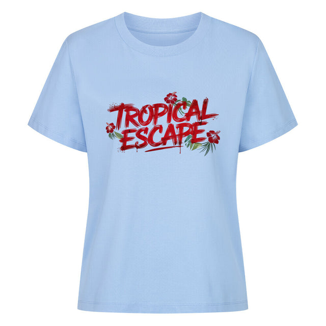 Tropical Escape Cropped Damen-Shirt with Hibiskus Design – TeeTreeTrendz