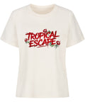 Tropical Escape Cropped Damen-Shirt with Hibiskus Design – TeeTreeTrendz