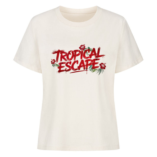 Tropical Escape Cropped Damen-Shirt with Hibiskus Design – TeeTreeTrendz