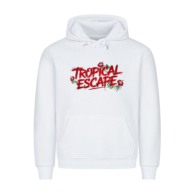 Tropical Escape Premium Männer Hoodie mit Hibiskus Design – TeeTreeTrendz