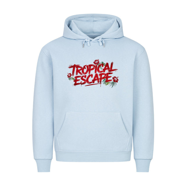 Tropical Escape Premium Männer Hoodie mit Hibiskus Design – TeeTreeTrendz