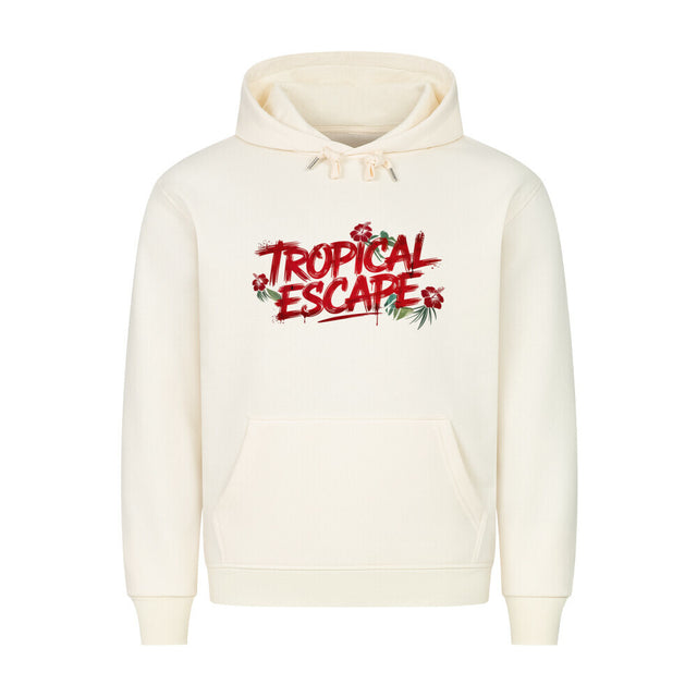 Tropical Escape Premium Männer Hoodie mit Hibiskus Design – TeeTreeTrendz