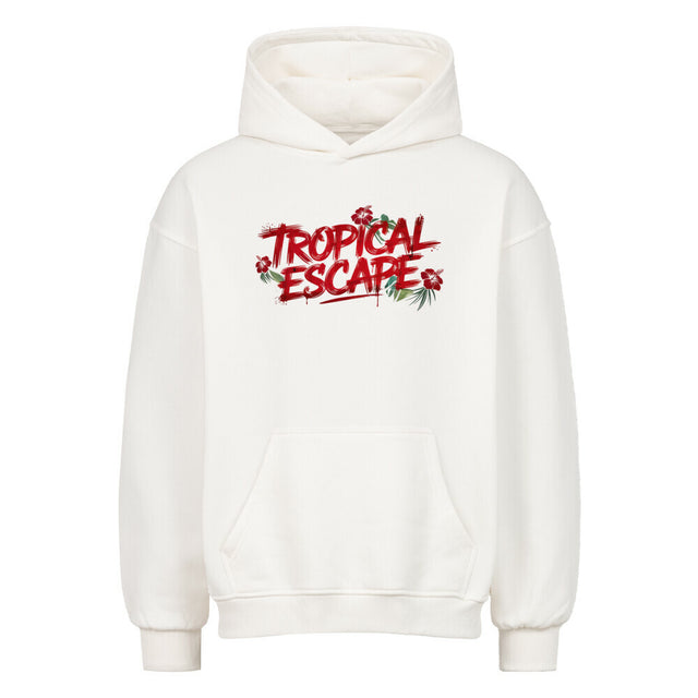 Tropical Escape Premium Männer Oversized Hoodie mit Hibiskus Design – TeeTreeTrendz