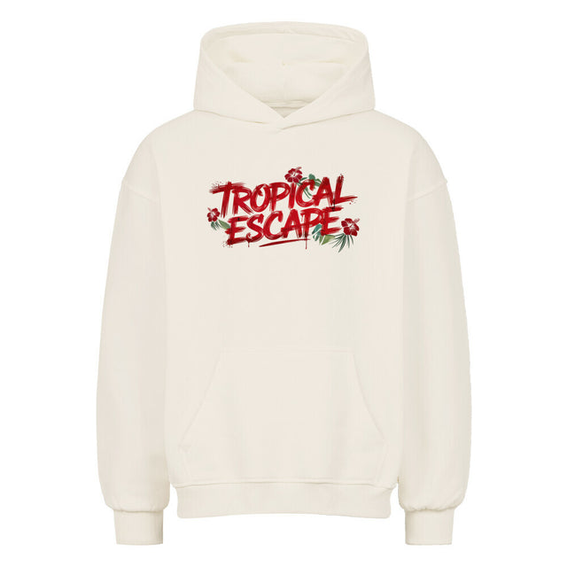 Tropical Escape Premium Männer Oversized Hoodie mit Hibiskus Design – TeeTreeTrendz