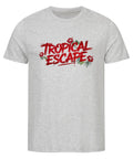 T-Shirt mit Tropical Escape Print am Strand – nachhaltige Unisex Mode von TeeTreeTrendz