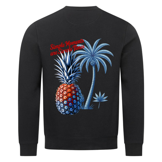 Unisex Bio-Sweatshirt Simple Moments mit Palmen- und Ananas-Print – TeeTreeTrendz