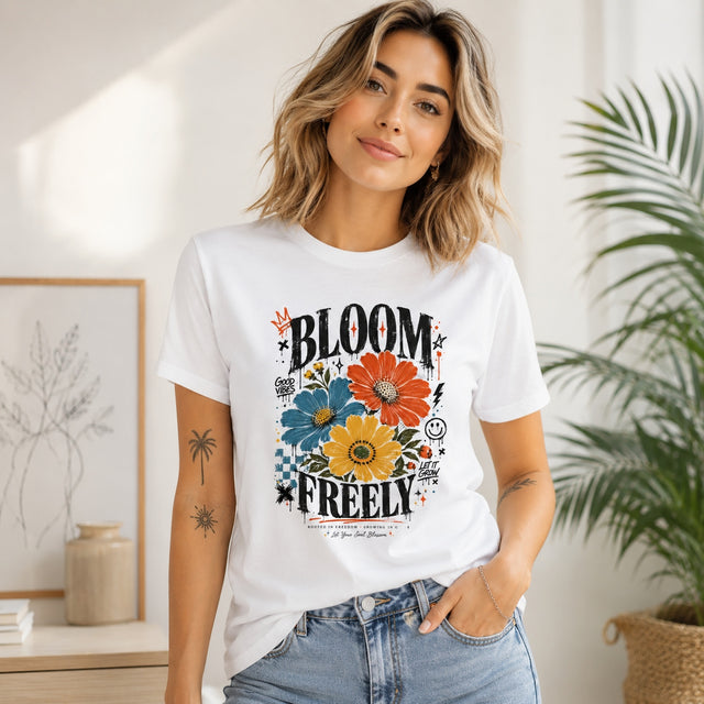 Premium  Shirt Frauen Bloom Freely