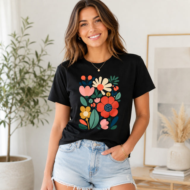 Frauen Blumen Retro Shirt