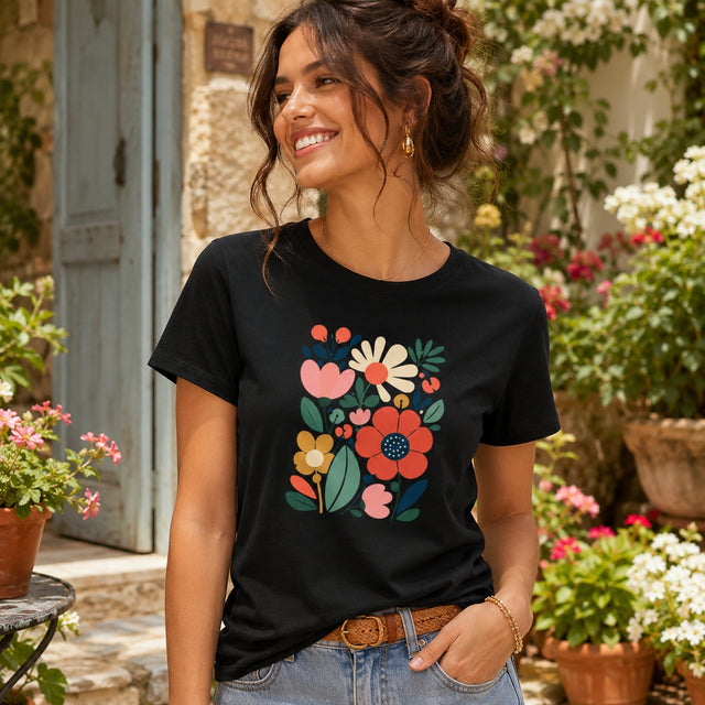 Frauen Blumen Retro Shirt