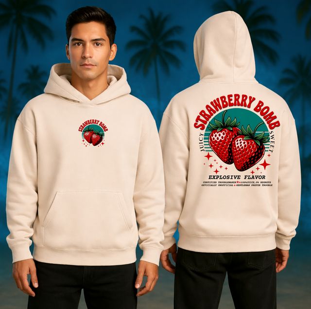 Oversized Hoodie Strawberry Bomb