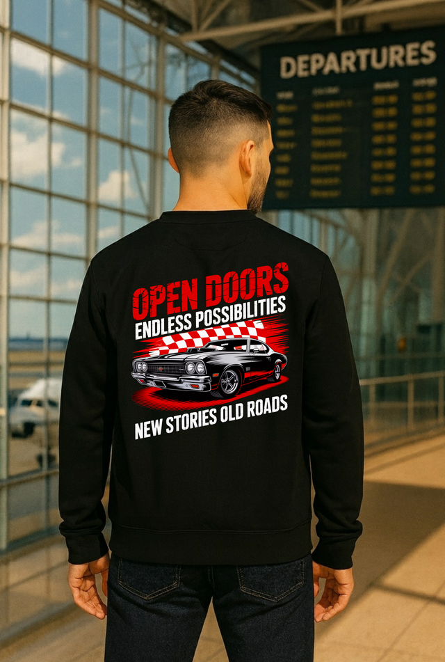 Premium Sweatshirt Car Open Doors
