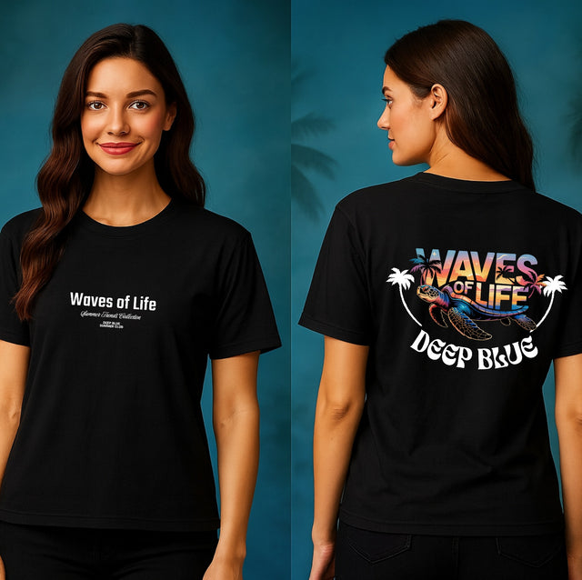 Premium T-Shirt Women Turtle Waves